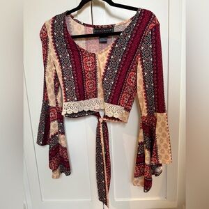Women's Bohemian Bell Sleeve Top